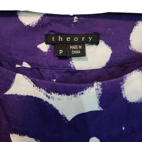 EUC Theory Purple & White Geometric Circles Halter Style Top - Picture 8 of 10